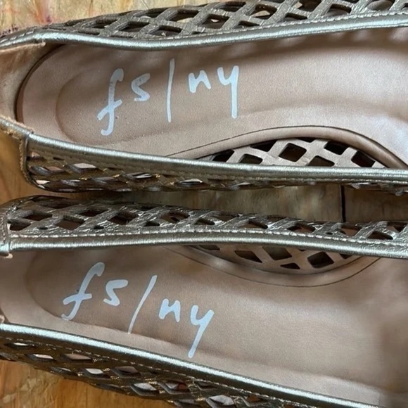 FS/NY French Sole New York Lattice Cap Toe Leather Ballet Flats 6 - Picture 5 of 9